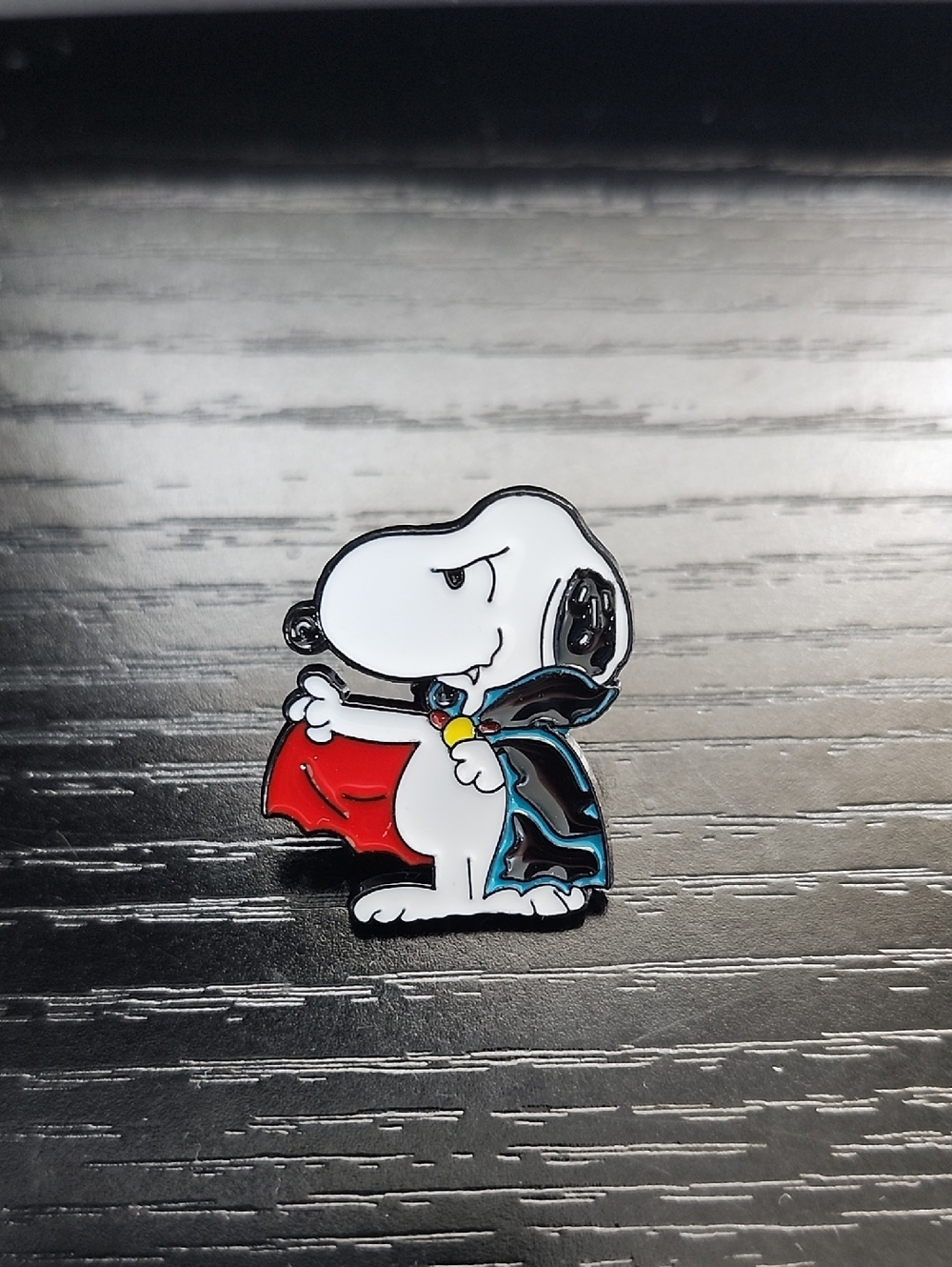 Peanuts White Snoopy Vampire Brooch with Red and Black Cape